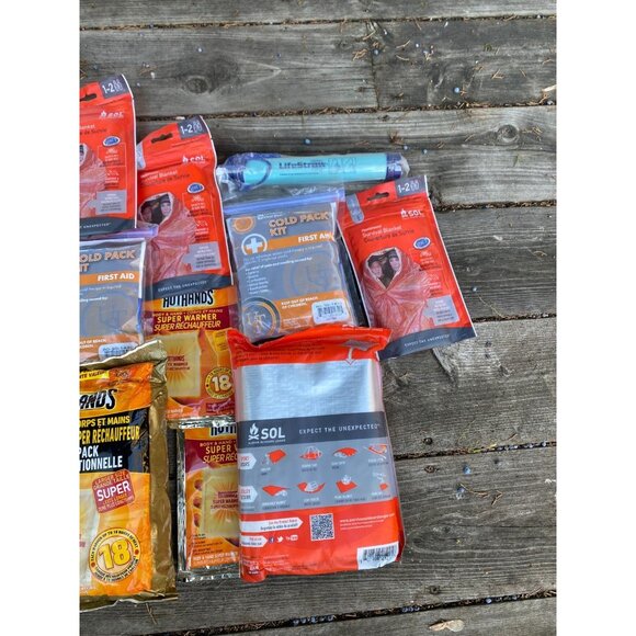 HUGE LOT SOL Heat Sheet Survival Emergency Blanket Body Warmer Cold Pack - Picture 6 of 6